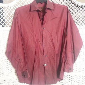 BCBG Attitude Mens Button Down Dress Shirt Red